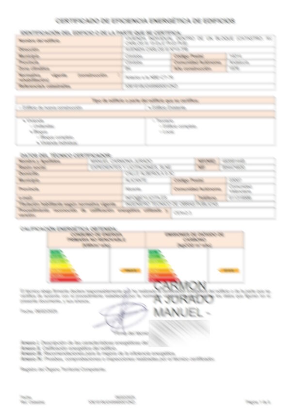 Certificado de Eficiencia Energética de Edificios Existentes (CEE)